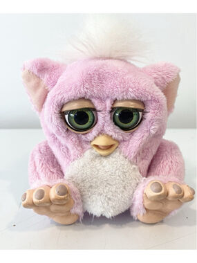 2005 Furby Baby Pink Fur Green Eyes Hasbro Tiger Electronics Vintage Rare Works